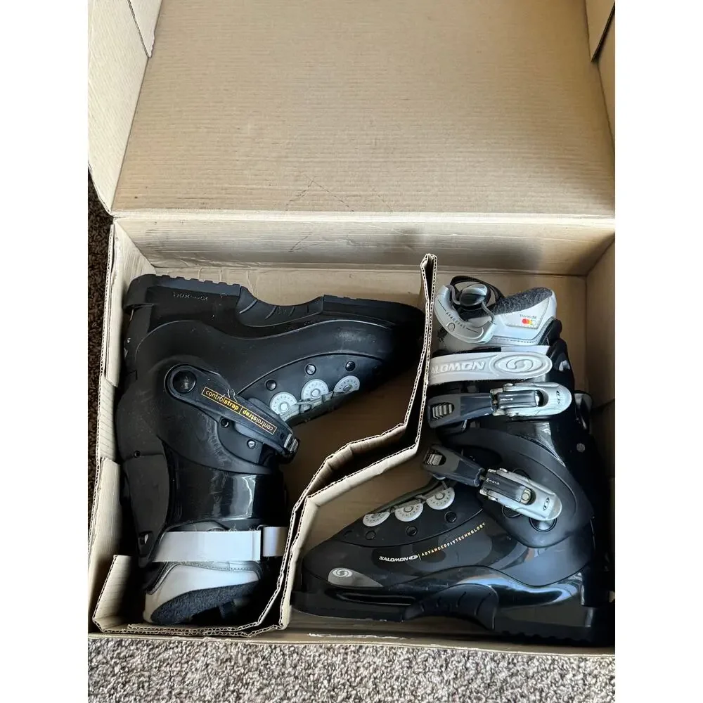 Salomon Verse W Women’s Ski Boots Size 24.0 Size 6.5 Black Gray Thermicfit EUC